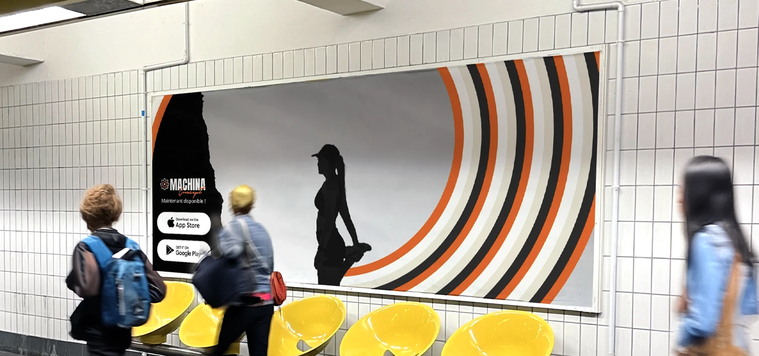 Affichage Machina Concept, quai de métro
