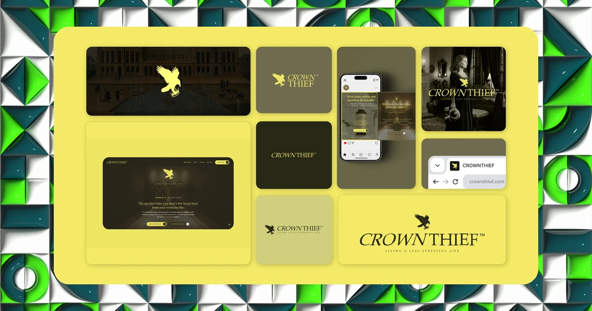 Identité de marque CrownThief, cosmétiques premium